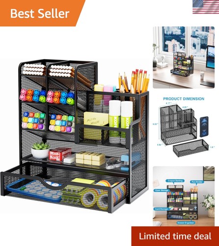 Sturdy black mesh desk - mesh,